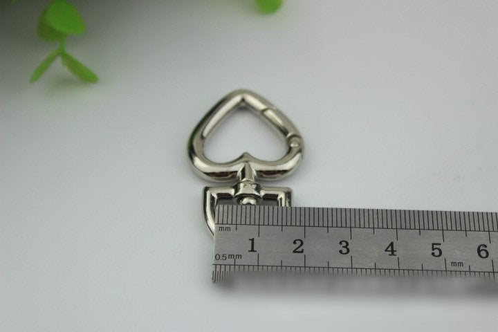 Heart Spring Push Gate Ring Swivel Snap Hook 45 15mm Gold Silver Bronze Metal Trigger Lobster Clasp Clip Purse Bag Handbag Handle Wholesale