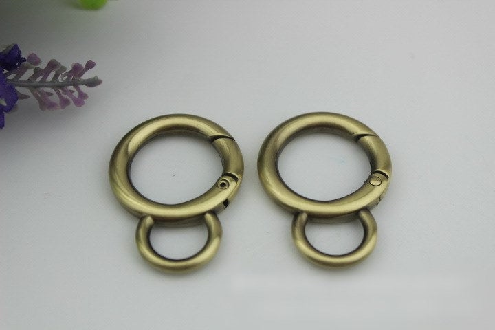 Round Spring Push Gate Ring Swivel Snap Hook 20mm 3/4" Gold Silver Metal Trigger Lobster Clasp Clip Purse Bag Handbag Handle Wholesale