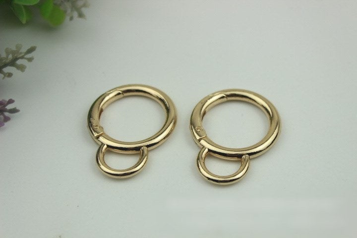 Round Spring Push Gate Ring Swivel Snap Hook 25mm 1" Gold Silver Metal Trigger Lobster Clasp Clip Purse Bag Handbag Handle Wholesale