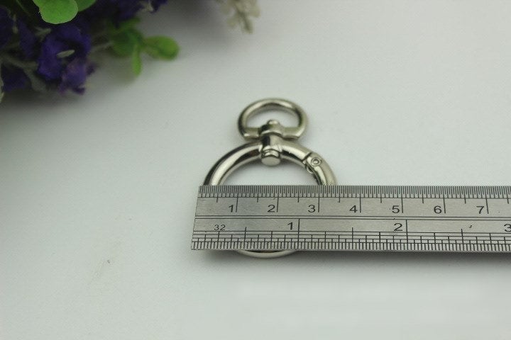 Round Spring Push Gate Ring Swivel Snap Hook 50 25mm 2 1" Gold Silver Metal Trigger Lobster Clasp Clip Purse Bag Handbag Handle Wholesale