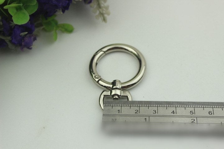 Round Spring Push Gate Ring Swivel Snap Hook 50 25mm 2 1" Gold Silver Metal Trigger Lobster Clasp Clip Purse Bag Handbag Handle Wholesale