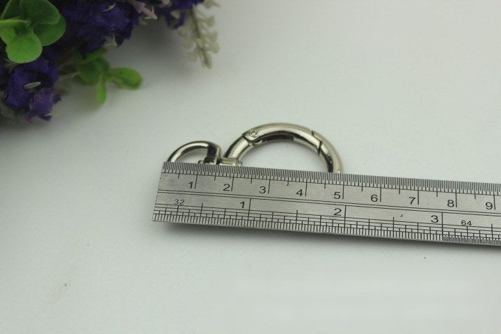 Round Spring Push Gate Ring Swivel Snap Hook 50 25mm 2 1" Gold Silver Metal Trigger Lobster Clasp Clip Purse Bag Handbag Handle Wholesale