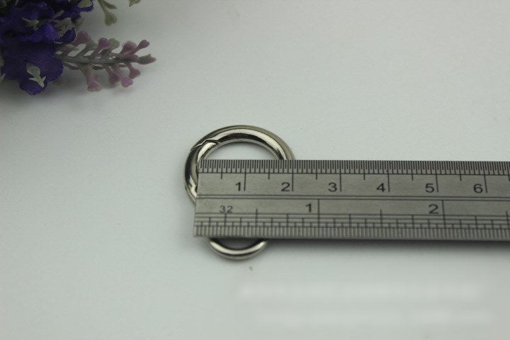 Round Spring Push Gate Ring Swivel Snap Hook 32 17mm Gold Silver Metal Trigger Lobster Clasp Clip Purse Bag Handbag Handle Hardware Bulk