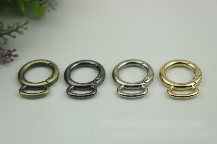 Round Spring Push Gate Ring Swivel Snap Hook 32 20mm Gold Silver Metal Trigger Lobster Clasp Clip Purse Bag Handbag Hardware Bulk Wholesale