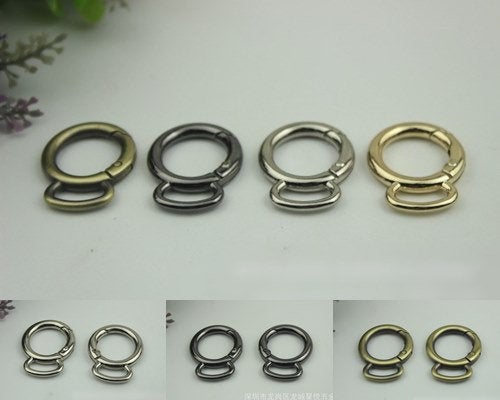 Round Spring Push Gate Ring Swivel Snap Hook 32 20mm Gold Silver Metal Trigger Lobster Clasp Clip Purse Bag Handbag Hardware Bulk Wholesale