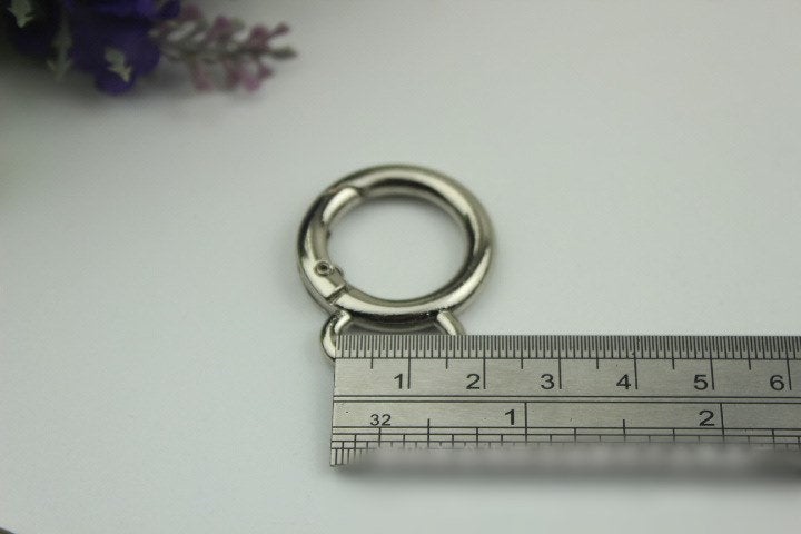 Round Spring Push Gate Ring Swivel Snap Hook 32 20mm Gold Silver Metal Trigger Lobster Clasp Clip Purse Bag Handbag Hardware Bulk Wholesale