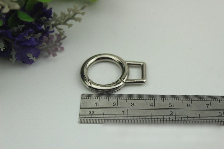 Round Spring Push Gate Ring Swivel Snap Hook 19mm 3/4" Gold Silver Metal Trigger Lobster Clasp Clip Purse Bag Handbag Handle Wholesale