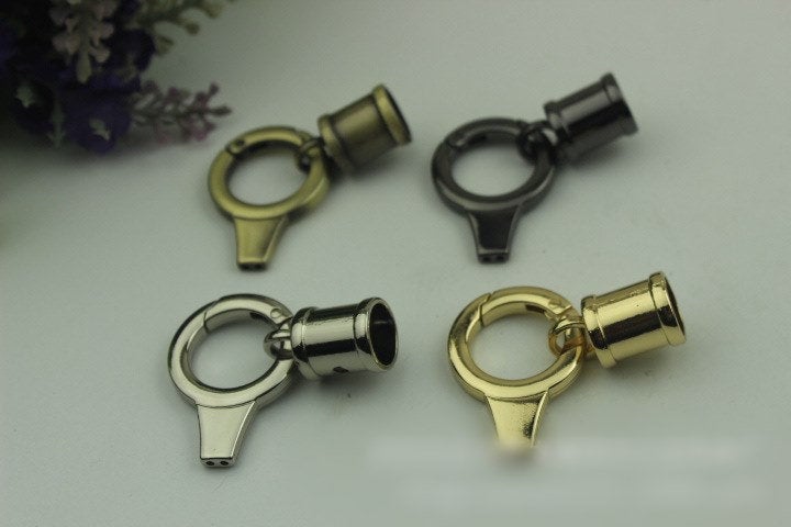 Round Spring Push Gate Ring Swivel Snap Hook 17mm 5/8" Gold Silver Metal Trigger Lobster Clasp Clip Purse Bag Handbag Handle Bulk Wholesale