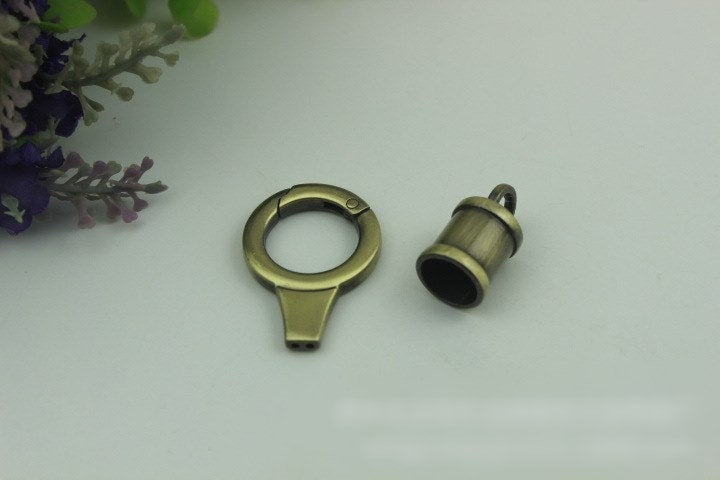 Round Spring Push Gate Ring Swivel Snap Hook 17mm 5/8" Gold Silver Metal Trigger Lobster Clasp Clip Purse Bag Handbag Handle Bulk Wholesale