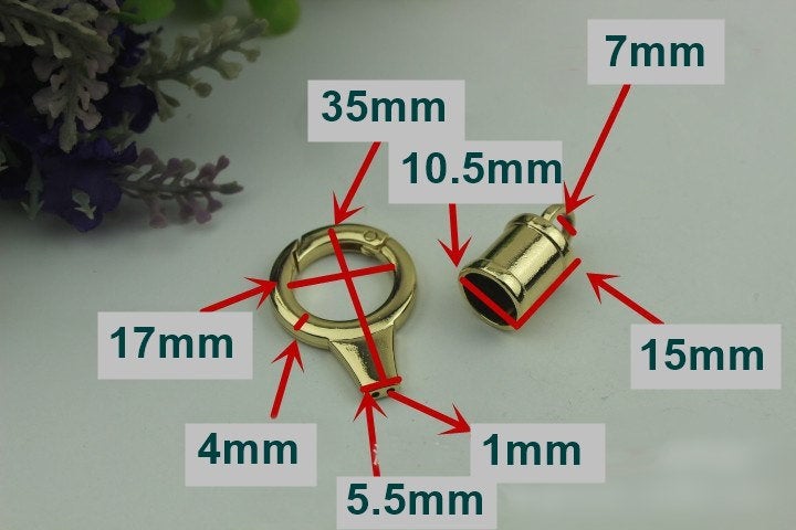 Round Spring Push Gate Ring Swivel Snap Hook 17mm 5/8" Gold Silver Metal Trigger Lobster Clasp Clip Purse Bag Handbag Handle Bulk Wholesale