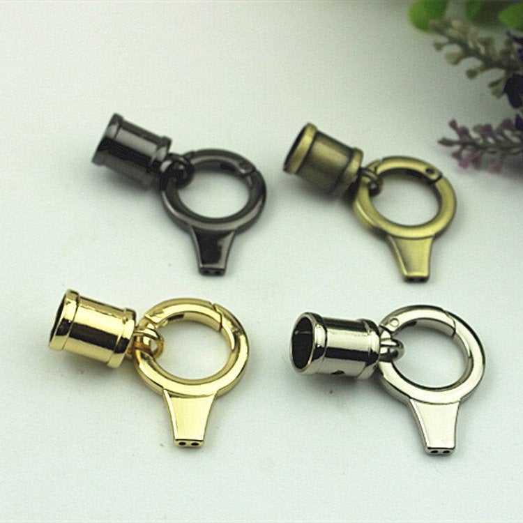 Round Spring Push Gate Ring Swivel Snap Hook 17mm 5/8" Gold Silver Metal Trigger Lobster Clasp Clip Purse Bag Handbag Handle Bulk Wholesale