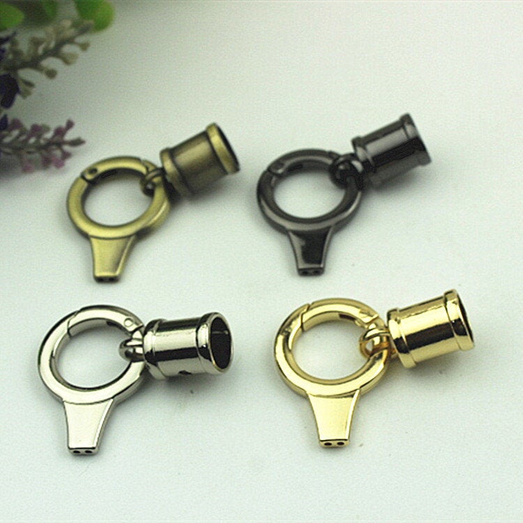 Round Spring Push Gate Ring Swivel Snap Hook 17mm 5/8" Gold Silver Metal Trigger Lobster Clasp Clip Purse Bag Handbag Handle Bulk Wholesale