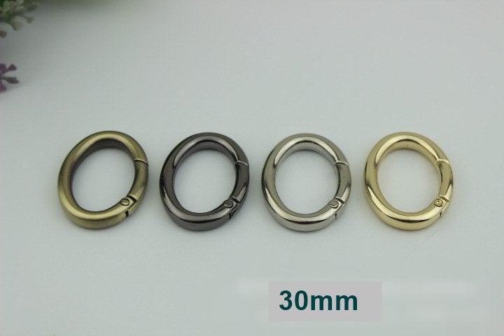 Oval Spring Push Gate Ring Swivel Snap Hook 30 40 55 mm Gold Metal Trigger Lobster Clasp Clip Purse Bag Handbag Hardware Handle Wholesale