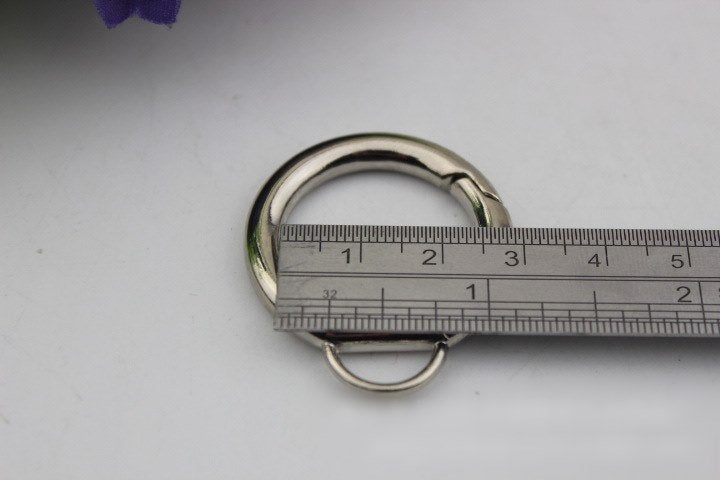 Round Spring Push Gate Ring Swivel Snap Hook 25 mm 1" Gold Silver Metal Trigger Lobster Clasp Clip Purse Bag Handbag Handle Bulk Wholesale