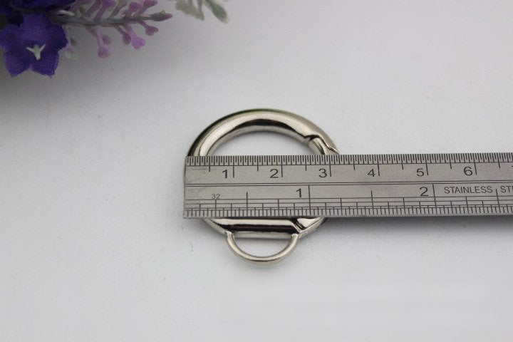 Round Spring Push Gate Ring Swivel Snap Hook 25 mm 1" Gold Silver Metal Trigger Lobster Clasp Clip Purse Bag Handbag Handle Bulk Wholesale