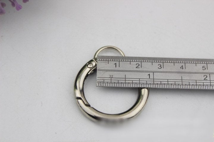 Round Spring Push Gate Ring Swivel Snap Hook 25 mm 1" Gold Silver Metal Trigger Lobster Clasp Clip Purse Bag Handbag Handle Bulk Wholesale