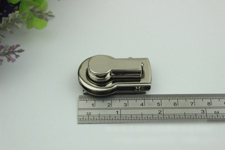 Mortise Twist Turn Lock Bag Hardware Gold Silver Gunmetal Bronze 1/10 pcs Handmade Purse Handbag Making Metal 45 28 mm 1 3/4 1 1/8" Supplies