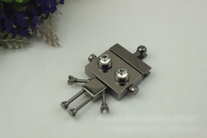 Robot Twist Turn Lock Bag Hardware Gold Silver Gunmetal Bronze 1/10 pcs Handmade Purse Handbag Making Metal 75 35mm 2 7/8 1 3/8" Supplies