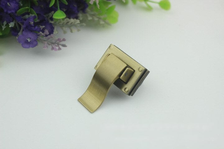 Rectangle Twist Turn Lock Bag Hardware Gold Silver Gunmetal Bronze 1/10 pcs Handmade Purse Handbag Making Metal 33 21mm 1 1/4 7/8" Supplies