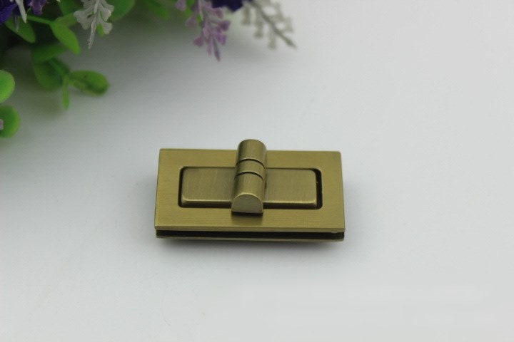 Rectangle Twist Turn Lock Bag Hardware Gold Silver Gunmetal Bronze 1/10 pcs Handmade Purse Handbag Making Metal 25 31 39 46 mm Bulk Supplies