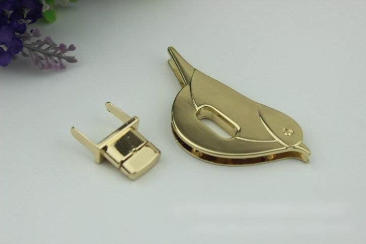 Bird Twist Turn Lock Bag Hardware Gold Silver Gunmetal Bronze 1/10 pcs Handmade Purse Handbag Making Metal 68 30 mm 2 3/4 1 1/4" Supplies