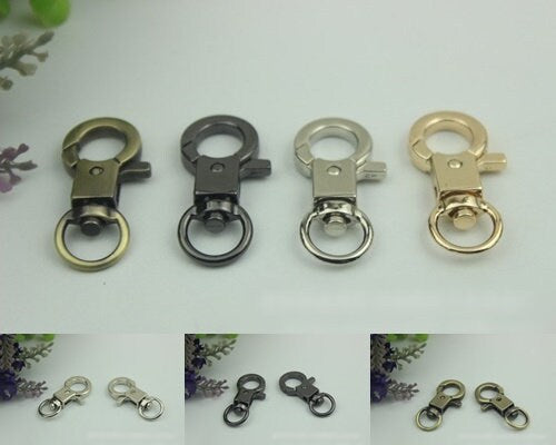 Swivel Lever Snap Hook 1/10pcs Bag Hardware Metal Spring Trigger Lobster Clasp Clip Gold Silver Gunmetal Bronze 42 12mm Purse Handbag Making