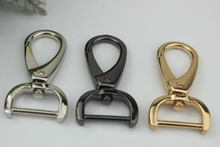 Swivel Lever Snap Hook 1/10pcs Bag Hardware Metal Spring Trigger Lobster Clasp Clip Gold Silver Gunmetal 50 20mm Purse Handbag Bulk Making