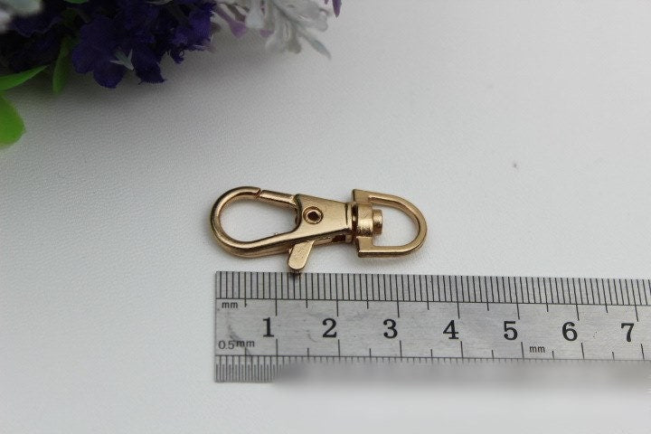 Swivel Lever Snap Hook 1/10pcs Bag Hardware Metal Spring Trigger Lobster Clasp Clip Gold Silver Gunmetal Bronze 35 10mm Purse Handbag Making