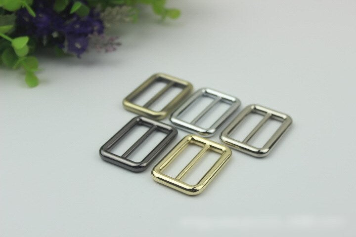 Strap Slider Bag Hardware Rectangle Double Loop Metal Buckle Adjuster Adjuster Gold Silver Gunmetal Bronze Purse Handbag Making Bulk