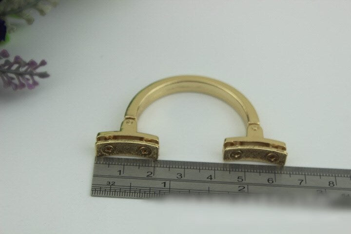 Arc Strap Handles Connector Bag Hardware Metal Lock Buckle Light Gold 1/10 pcs Handmade Purse Handbag Backpack Making 63mm 2 1/2 Inch Bulk