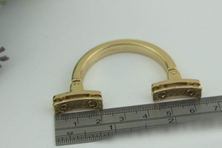 Arc Strap Handles Connector Bag Hardware Metal Lock Buckle Light Gold 1/10 pcs Handmade Purse Handbag Backpack Making 63mm 2 1/2 Inch Bulk