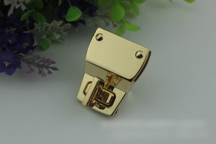 Rectangle Twist Turn Lock Bag Hardware Light Gold Gunmetal Black 1/10 pcs Handmade Purse Handbag Making Metal 40 32 mm 1 5/8 1 1/4" Supplies