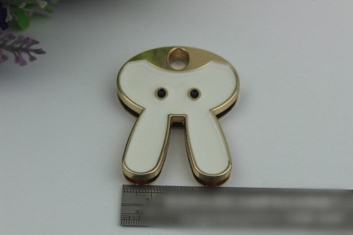 White Rabbit Twist Turn Lock Bag Hardware Light Gold 1/10 pcs Handmade Purse Handbag Making Metal 60 45 mm 2 3/8 1 3/4" Supplies Wholesale