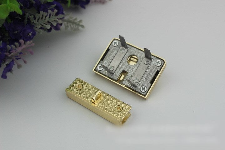 Rectangle Twist Turn Lock Bag Hardware Gold Silver Gunmetal Bronze Handmade Purse Handbag Making Metal 44 30mm Supplies Wholesale