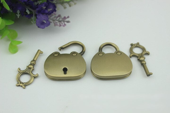 Padlock Bag Hardware Gold Gunmetal Silver Bronze 35mm Love 1/20 pcs Handmade Purse Handbag Making Metal Bulk Wholesale Accessories Supplies