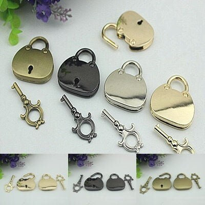 Padlock Bag Hardware Gold Gunmetal Silver Bronze 35mm Love 1/20 pcs Handmade Purse Handbag Making Metal Bulk Wholesale Accessories Supplies