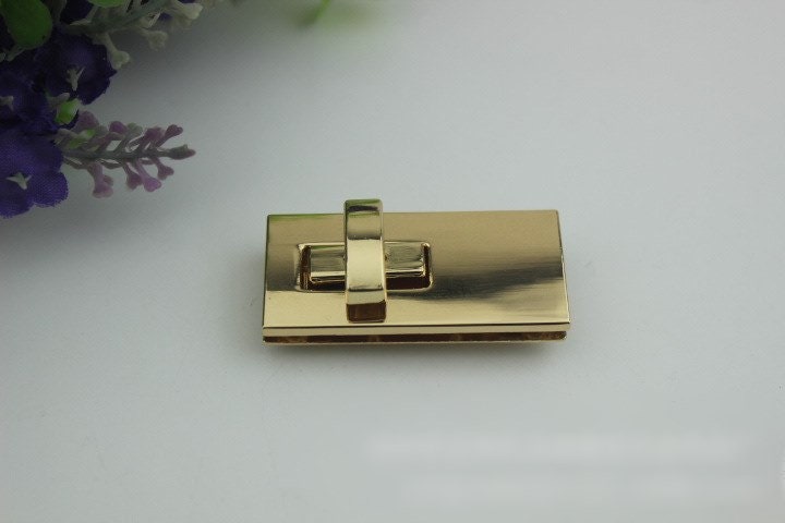 Rectangle Twist Turn Lock Bag Hardware Light Gold Gunmetal Black 1/10 pcs Handmade Purse Handbag Making Metal 47 mm 1 7/8" Supplies Bulk