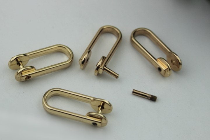 Horseshoe Handbag Connector 10pcs Bag Hardware Light Gold Metal Clip Clasp Buckle Purse Strap Handles Screw D Rings Shackle Wholesale Bulk