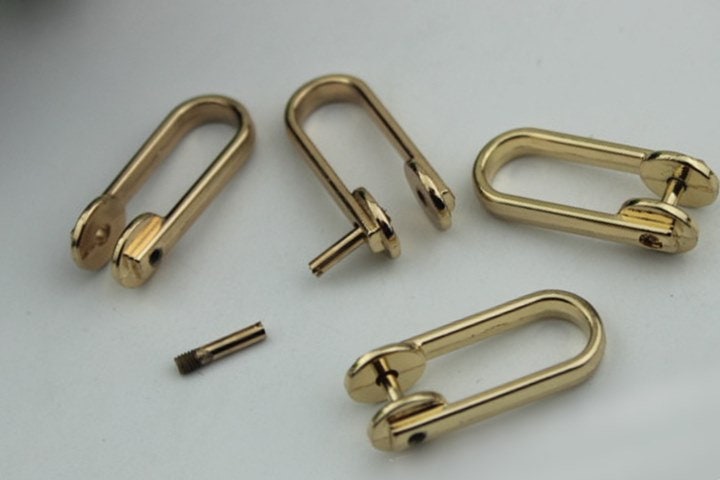 Horseshoe Handbag Connector 10pcs Bag Hardware Light Gold Metal Clip Clasp Buckle Purse Strap Handles Screw D Rings Shackle Wholesale Bulk