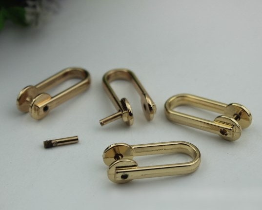 Horseshoe Handbag Connector 10pcs Bag Hardware Light Gold Metal Clip Clasp Buckle Purse Strap Handles Screw D Rings Shackle Wholesale Bulk