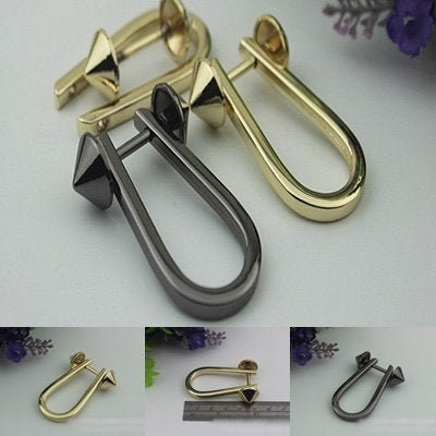 Horseshoe Handbag Connector 10/100pcs Bag Hardware Gold Gunmetal Black Metal Clip Clasp Buckle Purse Strap Handles Screw D Rings Shackle