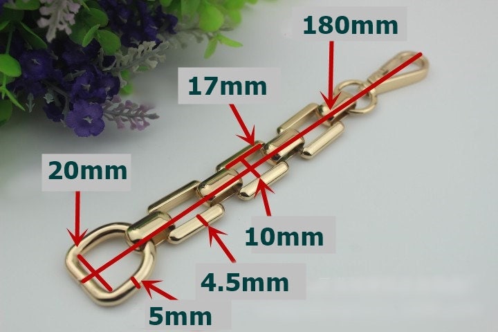 Chain Strap Handles Connector 1/10 pcs Bag Hardware Metal Lock Buckle Gold Gunmetal Handmade Purse Handbag Backpack Making 180 mm  7" Bulk