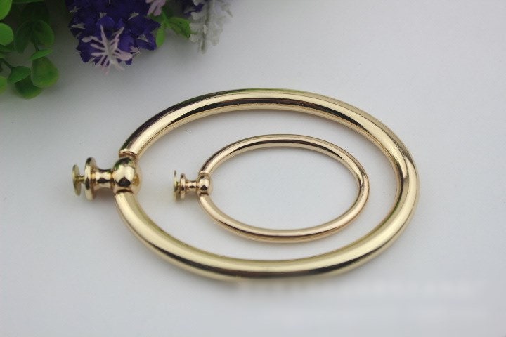 Ring Strap Handles Connector 1/10 pcs Bag Hardware Metal Lock Buckle Light Gold Handmade Purse Handbag Backpack Making 60 100mm 2 3/8  4"