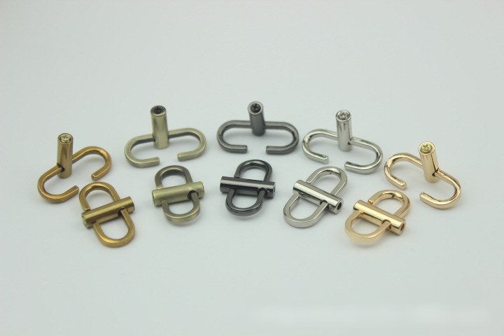 Screw Fixing Hook 2/20pcs Bag Hardware Metal Spring Trigger Lobster Clasp Clip Gold Silver Gunmetal Bronze 23 13mm Purse Handbag Making