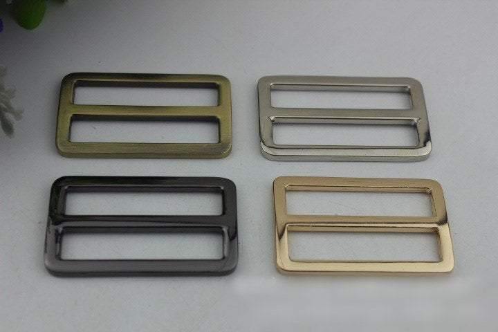 10pcs Strap Slider Bag Hardware Rectangle Double Loop Metal Buckle Adjuster Gold Silver Gunmetal Bronze Purse Handbag Making Bulk 40x37mm