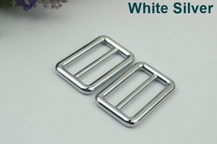 10pcs Strap Slider Bag Hardware Rectangle Double Loop Metal Buckle Adjuster Gold Silver Gunmetal Bronze Purse Handbag Making Bulk 38x21mm