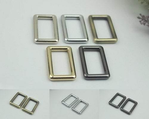 10pcs Strap Slider Bag Hardware Rectangle Single Loop Metal Buckle Adjuster Gold Silver Gunmetal Bronze Purse Handbag Making Bulk 32x16mm