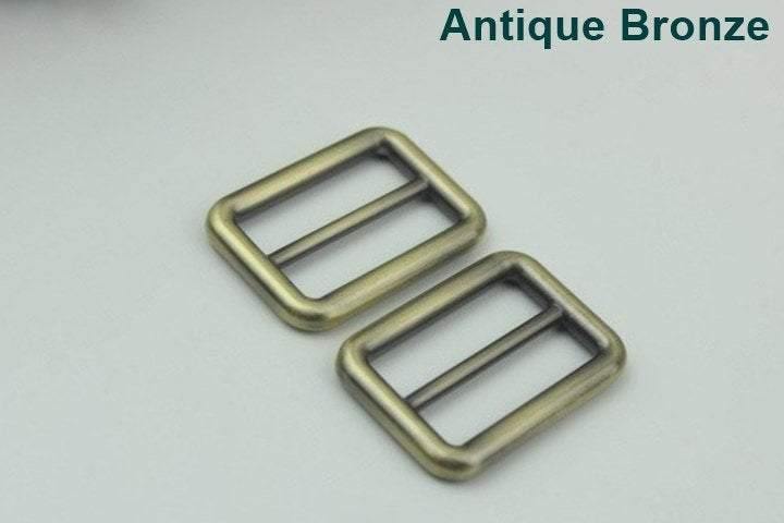 10pcs Strap Slider Bag Hardware Rectangle Double Loop Metal Buckle Adjuster Gold White Silver Gunmetal Bronze Purse Handbag Making 32x20mm