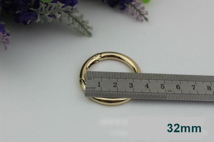 Round Spring Push Gate Ring Swivel Snap Hook 10 12 15 20 25 32 38 50 mm Metal Trigger Lobster Clasp Clip Purse Bag Handbag Handle Wholesale