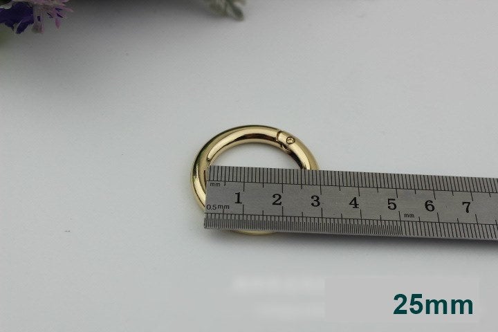 Round Spring Push Gate Ring Swivel Snap Hook 10 12 15 20 25 32 38 50 mm Metal Trigger Lobster Clasp Clip Purse Bag Handbag Handle Wholesale